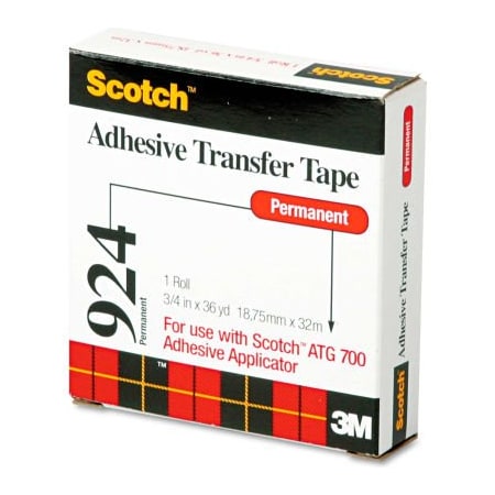 3M Scotch Adhesive Transfer Tape Roll, 3/4" Wide x 36yds 92434
